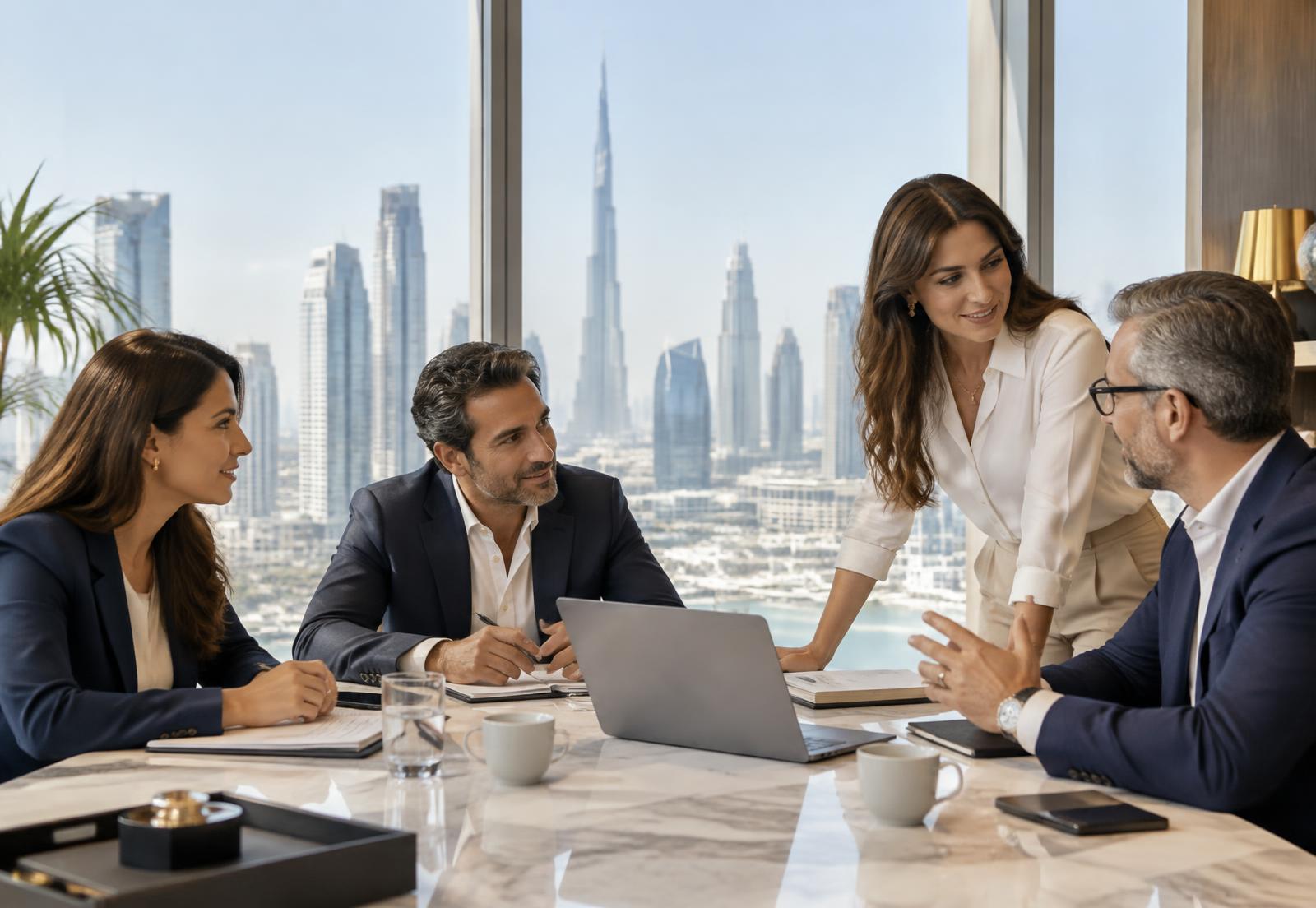 Team italiano Nora in ufficio a Dubai